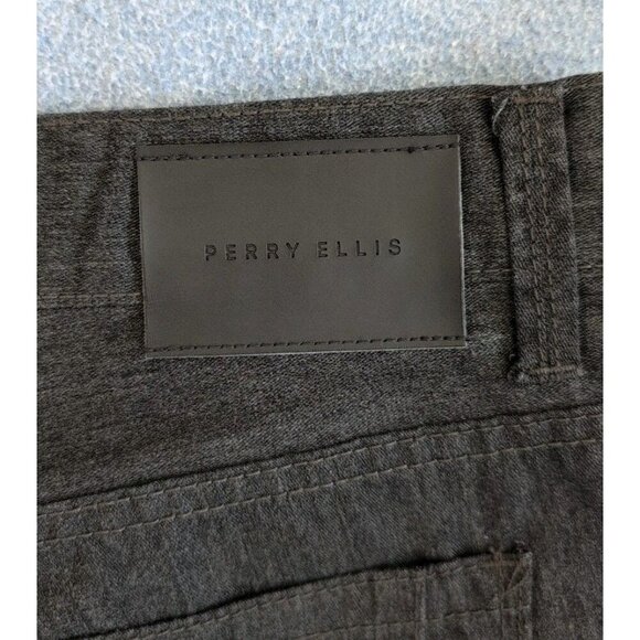 Perry Ellis Denim Mens Pants Size 33x32 Black Cotton 10" Rise Straight Leg EUC - Picture 5 of 5